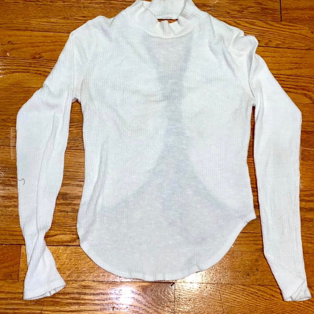 White turtle neck shirt